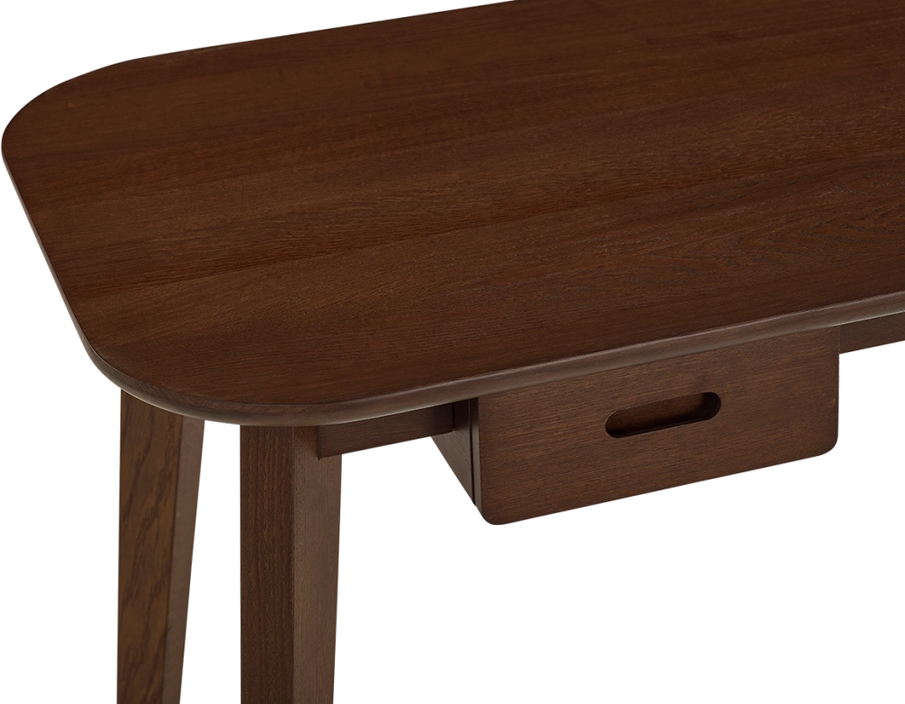 Scandinavian oak desk dark brown tint L150 cm
