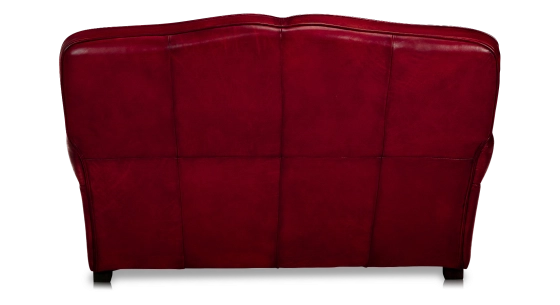 2 seater leather club sofa burgundy
