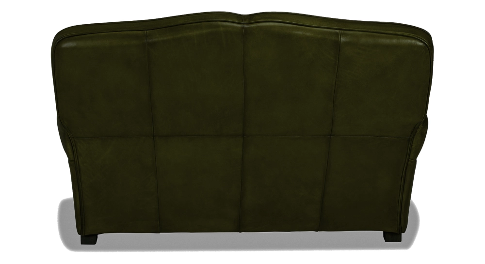 2 seater leather club sofa olive green