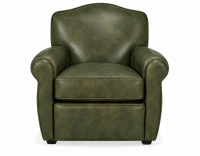 Leather club armchair olive green