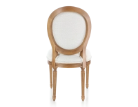 Silla antigua estilo Luis XVI madera con tinte envejecido y tejido beige natural