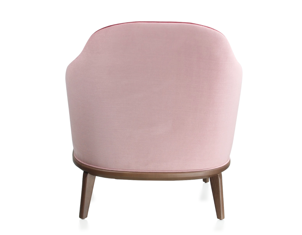 Fauteuil design tissu bordeaux et vieux rose