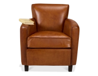 Leather club armchair light brown
