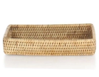 Corbeille rectangulaire en rotin naturel