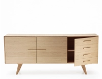 3-door oak sideboard natural wood finish