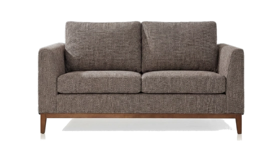 Canapé design 2 places tissu chiné marron