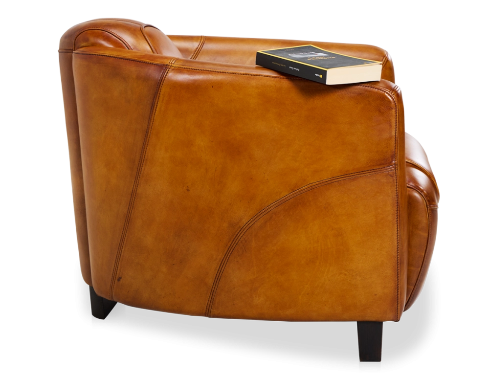 Fauteuil club cuir cognac