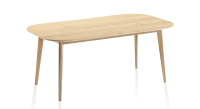 Table extensible en chêne 8 à 12 personnes avec plateau et allonges bois teinte naturelle 180x100 cm