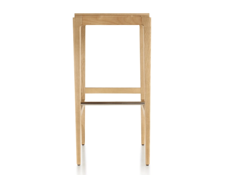 H80 cm designer bar stool natural wood stain wooden seat