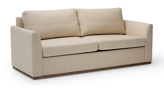 3-seater convertible sofa beige mottled fabrics