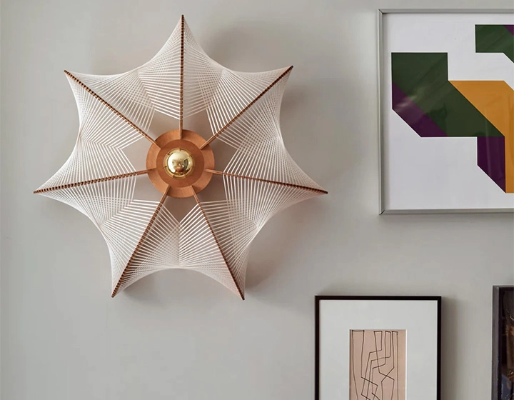 Large model twist weave cotton thread wall light