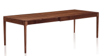 Table extensible en noyer 8 à 12 personnes avec plateau et allonges bois teinte naturelle 180x100 cm