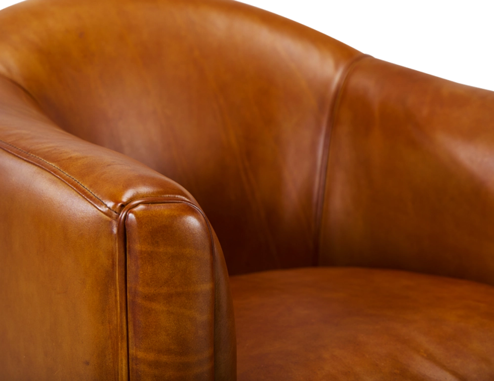 Sillón club de piel coñac