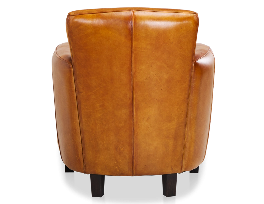 Fauteuil club cuir cognac