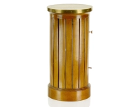 Table d'appoint somno bois teinte merisier et plateau laiton