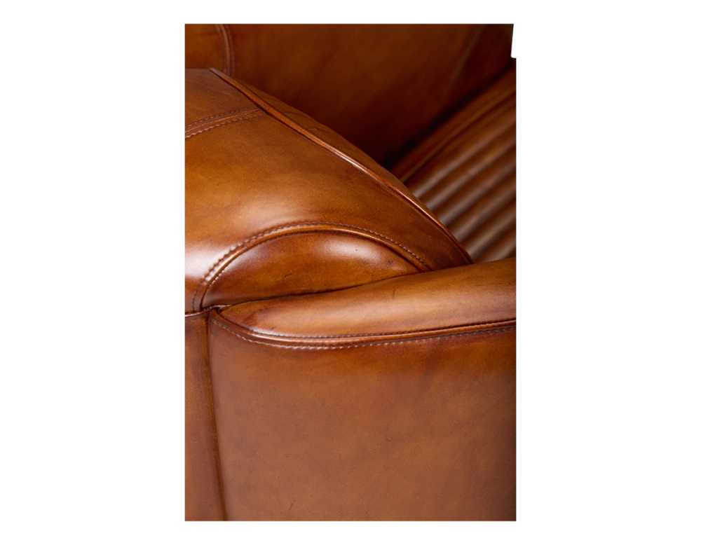 Fauteuil club cuir marron clair
