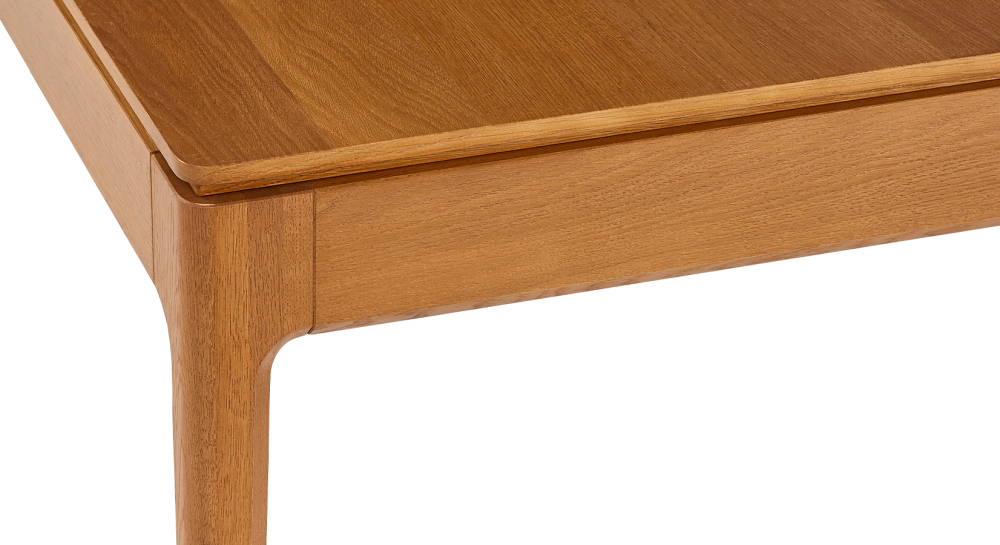 Table salle à manger en chêne 6 personnes teinte merisier plateau bois 160x100 cm