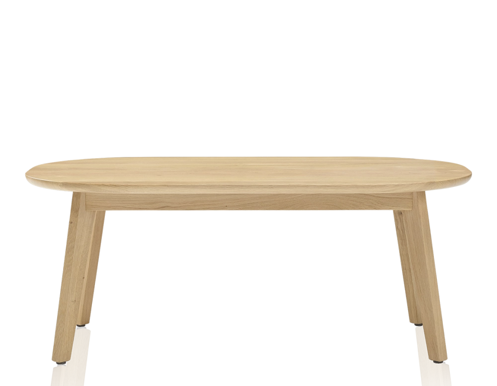 Table basse ovale en chêne teinte naturelle 100x60 cm