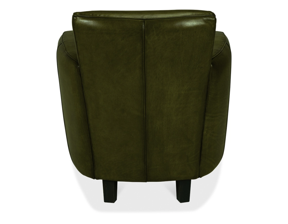 Sillón club de piel verde oliva