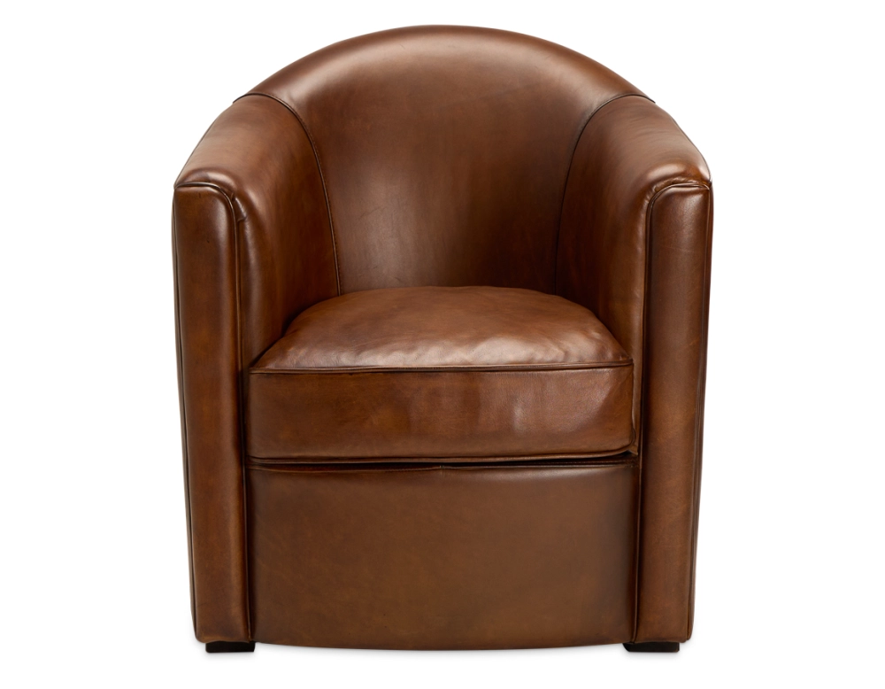 Fauteuil club cuir marron vintage