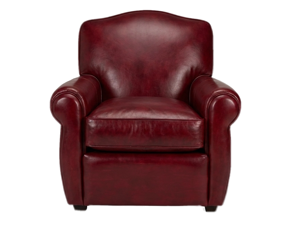 Leather club armchair burgundy