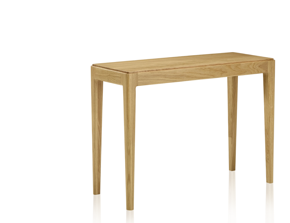 Console extensible en chêne avec 2 allonges teinte naturelle 100x50 cm