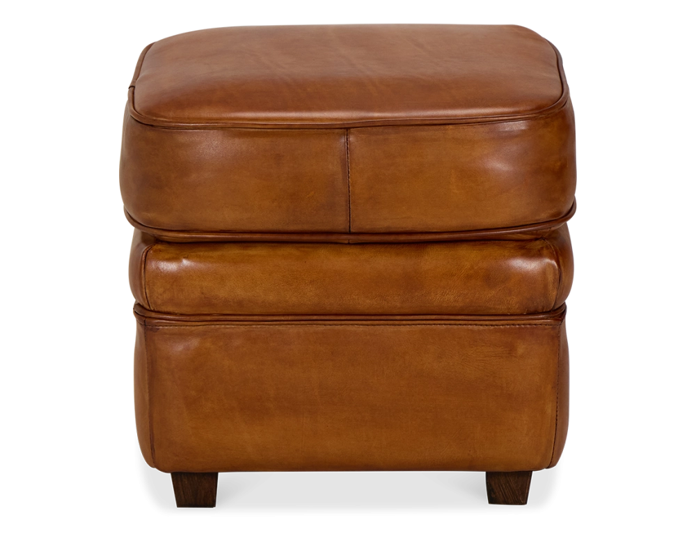Pouf cuir marron clair