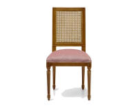 Louis XVI style antique chair cane back chair with fabric seat