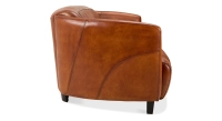 3 seater leather club sofa light brown