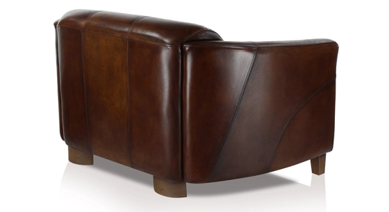 2 seater leather club sofa dark brown