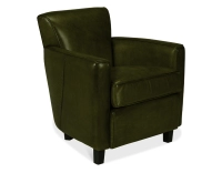Sillón club de piel verde oliva