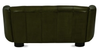 3 seater leather club sofa olive green