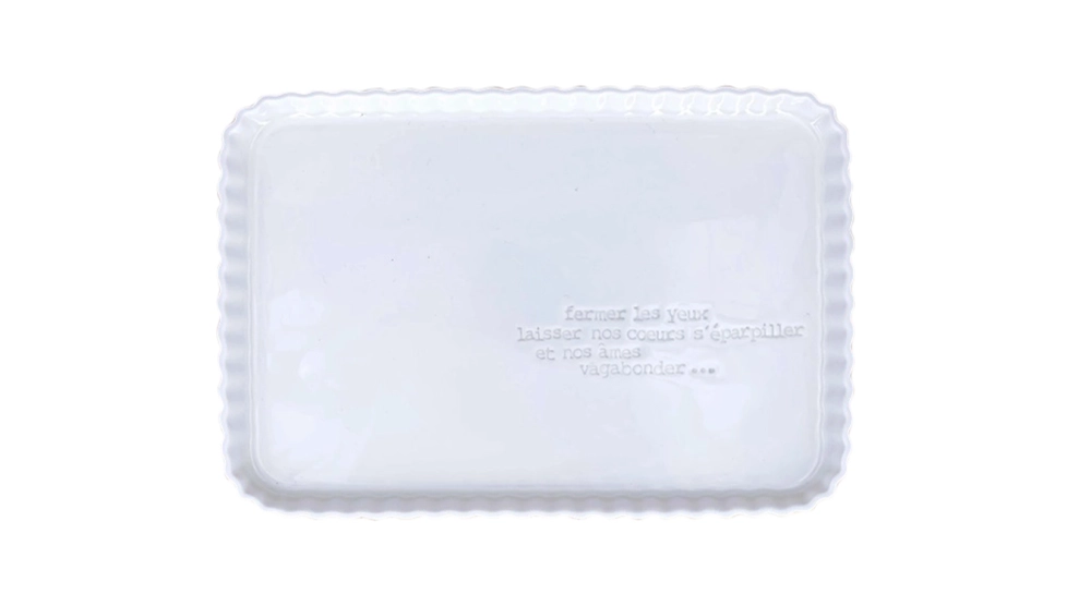 Plat rectangulaire avec message GM