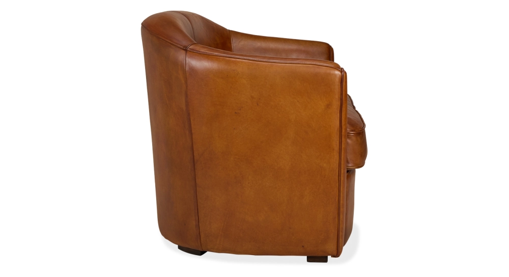2 seater leather club sofa light brown