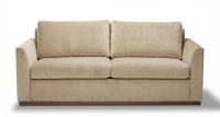 Canapé convertible 3 places tissu velours taupe clair