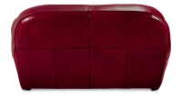 2 seater leather club sofa burgundi studded armrests