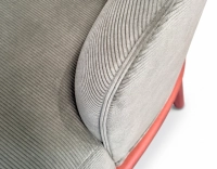 Fauteuil design tissu velours côtelé vert forêt