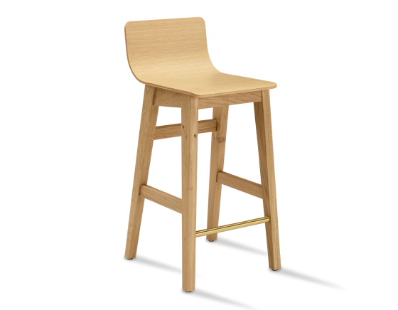 Oak bar stool H60 cm natural wood stain
