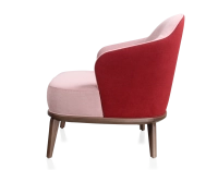 Designer armchair old pink and burgundy fabric 210x90 cm