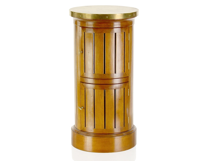 Table d'appoint somno bois teinte merisier et plateau laiton
