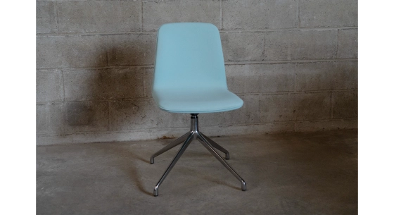 Silla de oficina sin ruedas asiento de tejido azul cielo
