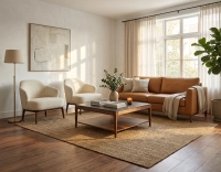 Designer armchair tissu crème