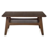 Table basse carrée en chêne teinte marron foncé 100x100 cm 100x100 cm