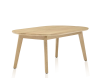 Table basse ovale en chêne teinte naturelle 100x60 cm