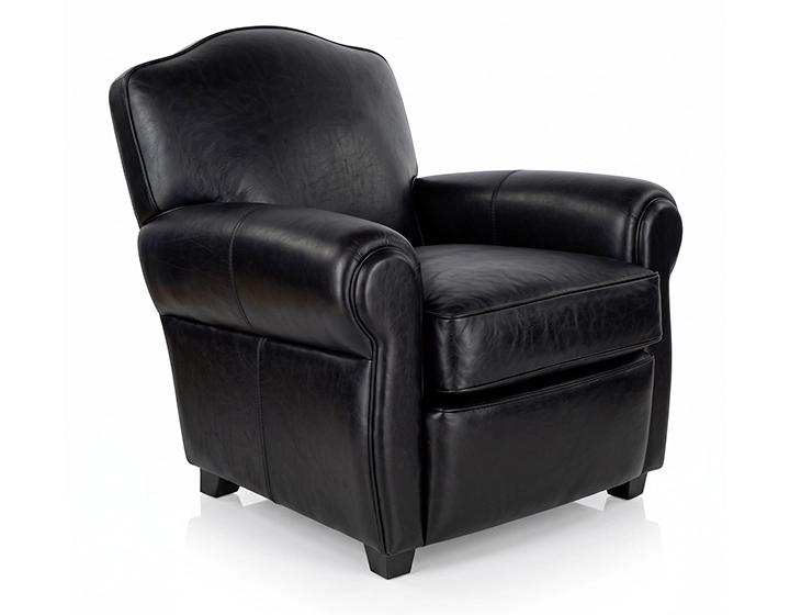 Fauteuil club cuir noir