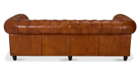 3 seater Chesterfield leather sofa light brown studded armrests