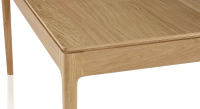 Table salle à manger en chêne 6 personnes teinte naturelle plateau bois 160x100 cm