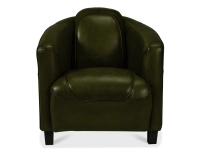 Leather club armchair olive green
