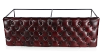 Banc Chesterfield cuir rouge carmin