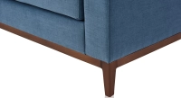Canapé d'angle méridienne droite 5 places tissu bleu jean (3G - MD)